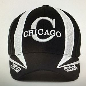 Cap Hat Baseball Chicago Black 3D Embroidered